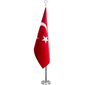 Telalı Türk Makam Bayrağı Direkli 100X150