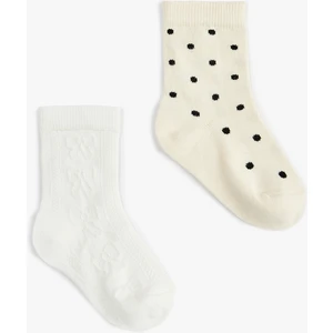 Pamuklu Desenli 2'li Çorap Seti