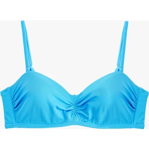 Drapeli Çıkarılabilir Askılı Straplez Bikini Üstü