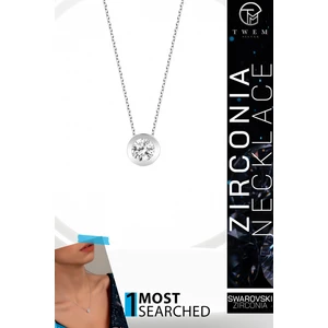 Taşlı Gümüş Tektaş Kolye