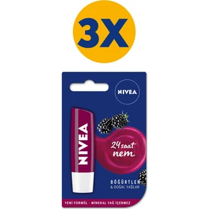 24 Saat Nemlendirme Sağlayan Böğürtlen Dudak Bakım Kremi x3 Adet Doğal Yağlar ile Zenginleştirilmiş