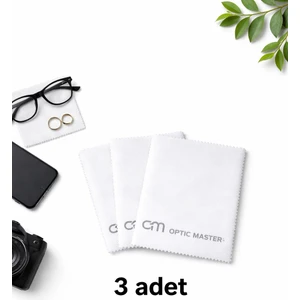 Optic Plus Gözlük Temizleme Bezi Microfiber Bez 15X18 cm 3 Adet Beyaz
