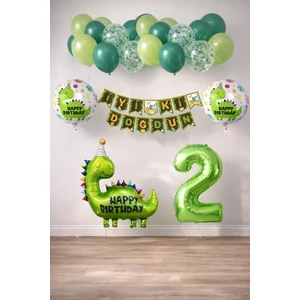 2 Yaş Dinazor Temalı Doğum Günü Seti