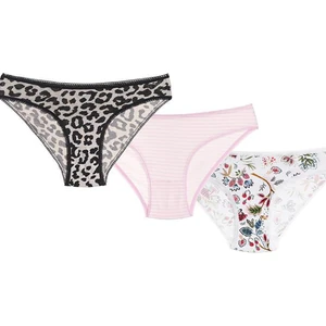 Nbb Renkli Desenli 3lü Slip Külot