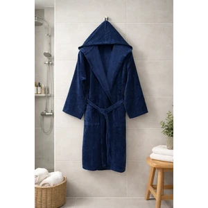 Mysoft Home Kadife Kapüşonlu Bornoz %100 Pamuk