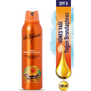 Eda Taşpınar SPF 0, Aerosol Sprey, Kolayca Sürülebilen, Yoğun Bronzlaştırıcı Yağ,! Buğday & Koyu Tenliler, 200 ml
