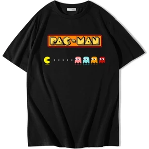 Brz Collection Unisex Oversize Pac-Man T-Shirt Siyah