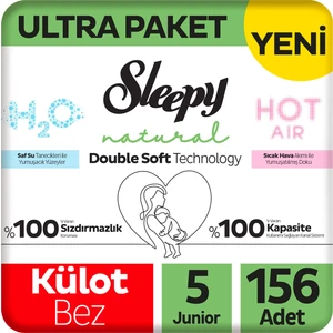 Natural Double Soft Ultra Paket Külot Bez 5 Numara Junior 156 Adet