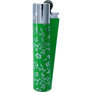 Clipper Green Pattern Metal Çakmak - Yeşil