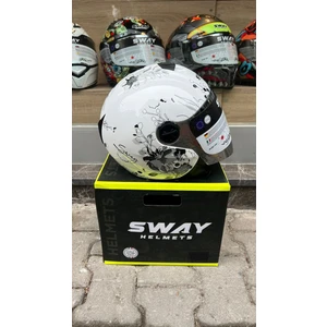 Sw 715 Irıs Grey Yarım Kask(Ayna Vizörlü)