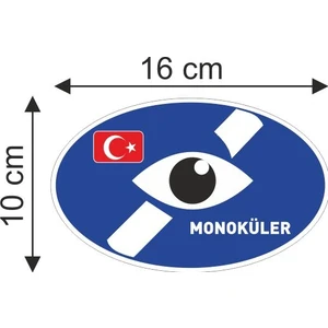 Monoküler Engelli Araç Etiketi Oto Sticker