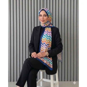 Akel Zigzag Desenli Pamuklu Şal 150X90