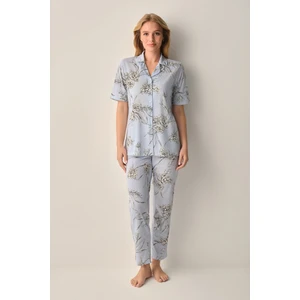 Mina Gömlek Yaka Pijama Takımı