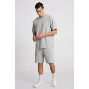 Taş Oversize Fit Basic Erkek Şort Takım - 85292