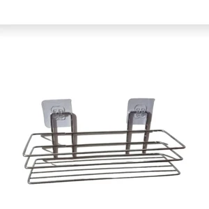 Banyo Rafı Düz Tekli Metal Vantuzlu 11466