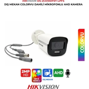 2mp Colorvu Mikrofonlu Kamera DS-2CE10DF0T-LPFS 2.8mm