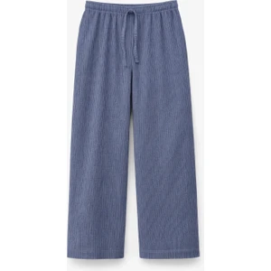 4584 Kadın Beli Lastikli Örme Şalvar Pantolon Indigo