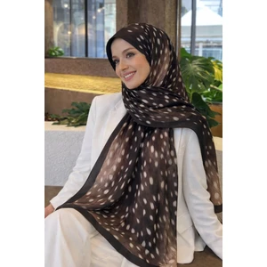 Revam Collection Ceylan Desen Pamuk Soft Şal Siyah-Camel