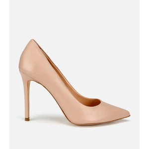Kadın Deri Bej Yüksek Topuklu Stiletto