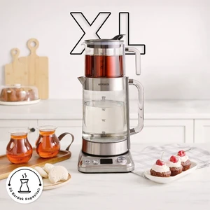 x Refika Xl Cam Çay Makinesi Chrome