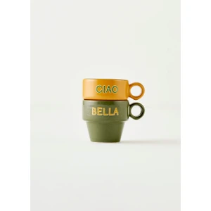 Bella Maison Line Espresso 2'li Set Hardal-Yeşil (105 cc)