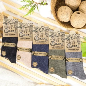 Kral Socks 5 Çift Erkek Termal Lambswool Yün Çorap