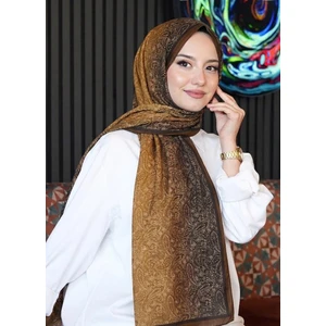 Paisley Desen Bronz Kahve Pamuk Şal