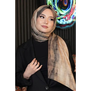 Degrade Bej Soft Pamuk Şal