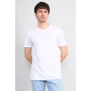 Çetinkaya Mentality 2772 V Yaka Slimfit Basic T-Shirt Beyaz