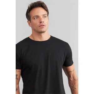 Çetinkaya Mentality 2772 Bisiklet Yaka Slimfit Basic T-Shirt Siyah