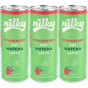 Yulaf Sütlü Çilekli Matcha Latte 3'lü  Paket