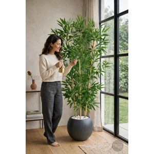 Yapay Bambu Ağacı 160 cm Küre Saksıda
