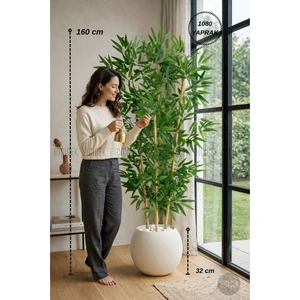 Yapay Bambu Ağacı 160 cm Küre Saksıda
