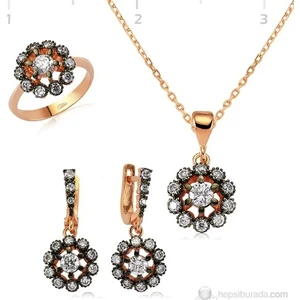 Gümüş Elmas Model Çiçek Bayan Set