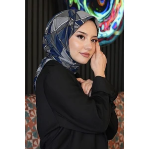 Kesişim Desen Siyah Soft Pamuk Eşarp