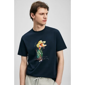 Duck Modern Grafik Tişört Lacivert