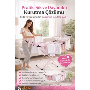 Alegra Home Concept Pembe Extra Kalın Borulu Çamaşır Kurutmalığı