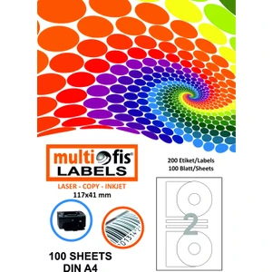 Multiofis 117X41 Mm Cd Laser Etiket 5116-5117 