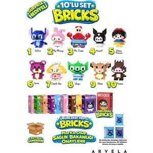 10'lu Bricks Marka Özel Set - Sürpriz Hediyeli - Kutulu Gönderim