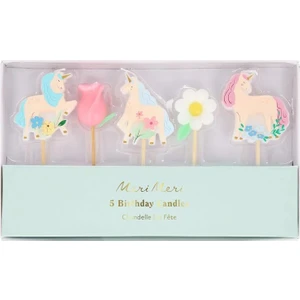 Meri Meri - Unicorn Mumlar - 5 Adet