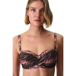 Cesira Pink Beauty Form Zebra Desenli Simli Bikini Üstü