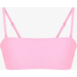 Açık Pembe Missa Straplez Dokulu Bikini Üstü