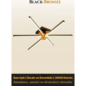 Enzo Light Nova 6 Bronz LED Tavan Avize – Kumandalı Dim Edilebilir – Aşağı Işık
