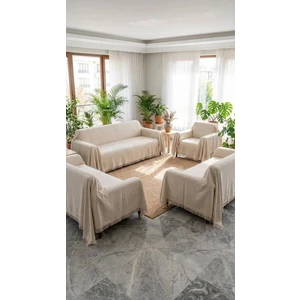 Buldan Concept Buldan İşi Koltuk Örtüsü Takımı Krem (3+3+1+1)