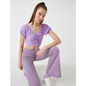 Büzgülü Crop Tişört