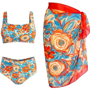 Sailor Moda Pareolu Straplez Askılı Bikini Takım