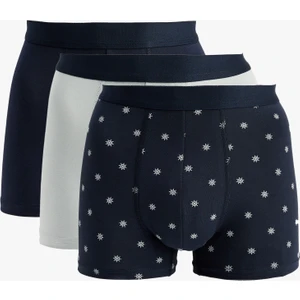 Pamuklu Desenli 3'lü Boxer Seti