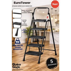 5 Basamak Siyah Merdiven Geniş Basamaklı Eurotower, Et5
