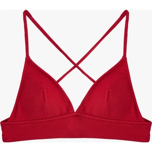 Çapraz Askılı Dokulu Bralet Bikini Üstü