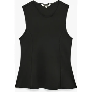 Slim Fit Bisiklet Yaka Kolsuz Bluz